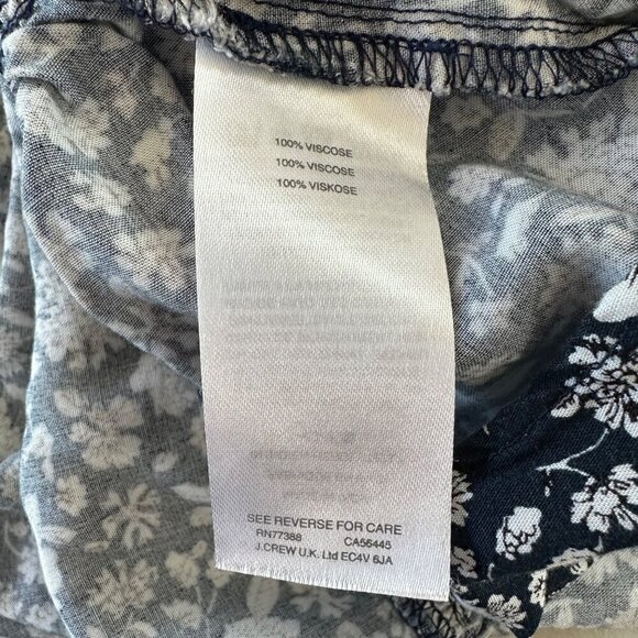 J Crew Mercantile Flouncy Floral Faux Wrap Short Dress Size 10 Ruffles Navy Blue - Picture 9 of 14